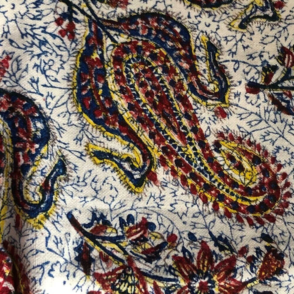 Isfahan Gholamreza Rezvani Wrap Scarf Ivory & Red Floral Jacquard Paisley NEW - Picture 3 of 7